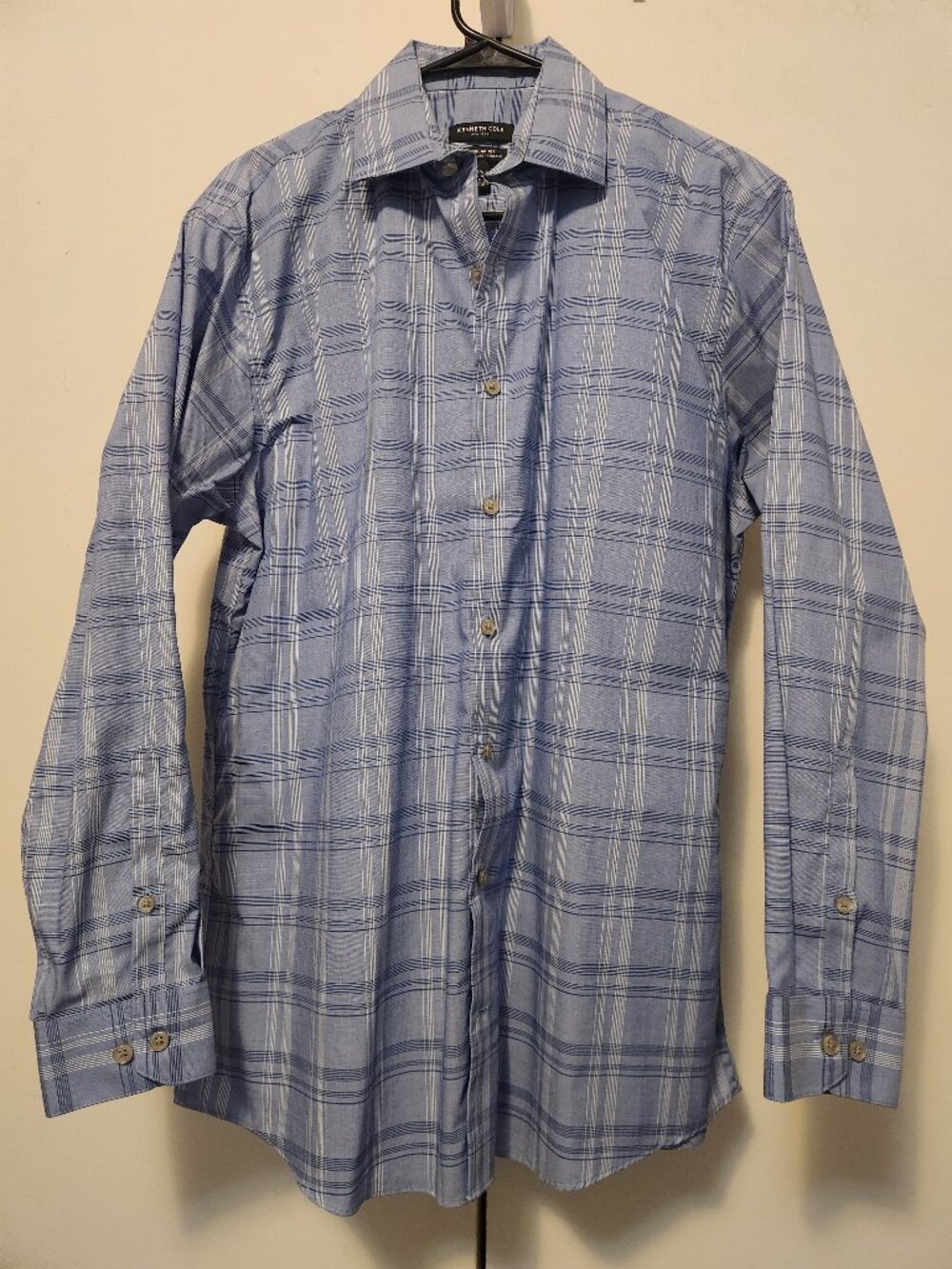 *Relisted: Kenneth Cole 15½" Blue Plaid Dress Shirt